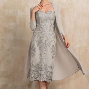 Gray midi length dress